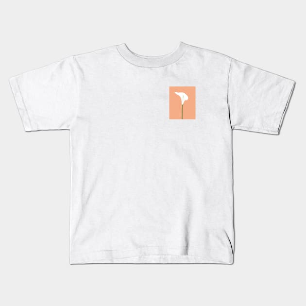 Elegant Calla Lily Art Print - Minimalist Floral Decor Kids T-Shirt by 026PrintableArt